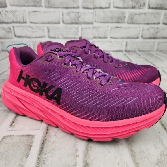 Hoka One One Rincon 3 Women Sz 9.5 B Purple Pink Running Athletic Shoe Train Gym - Picture 1 of 10